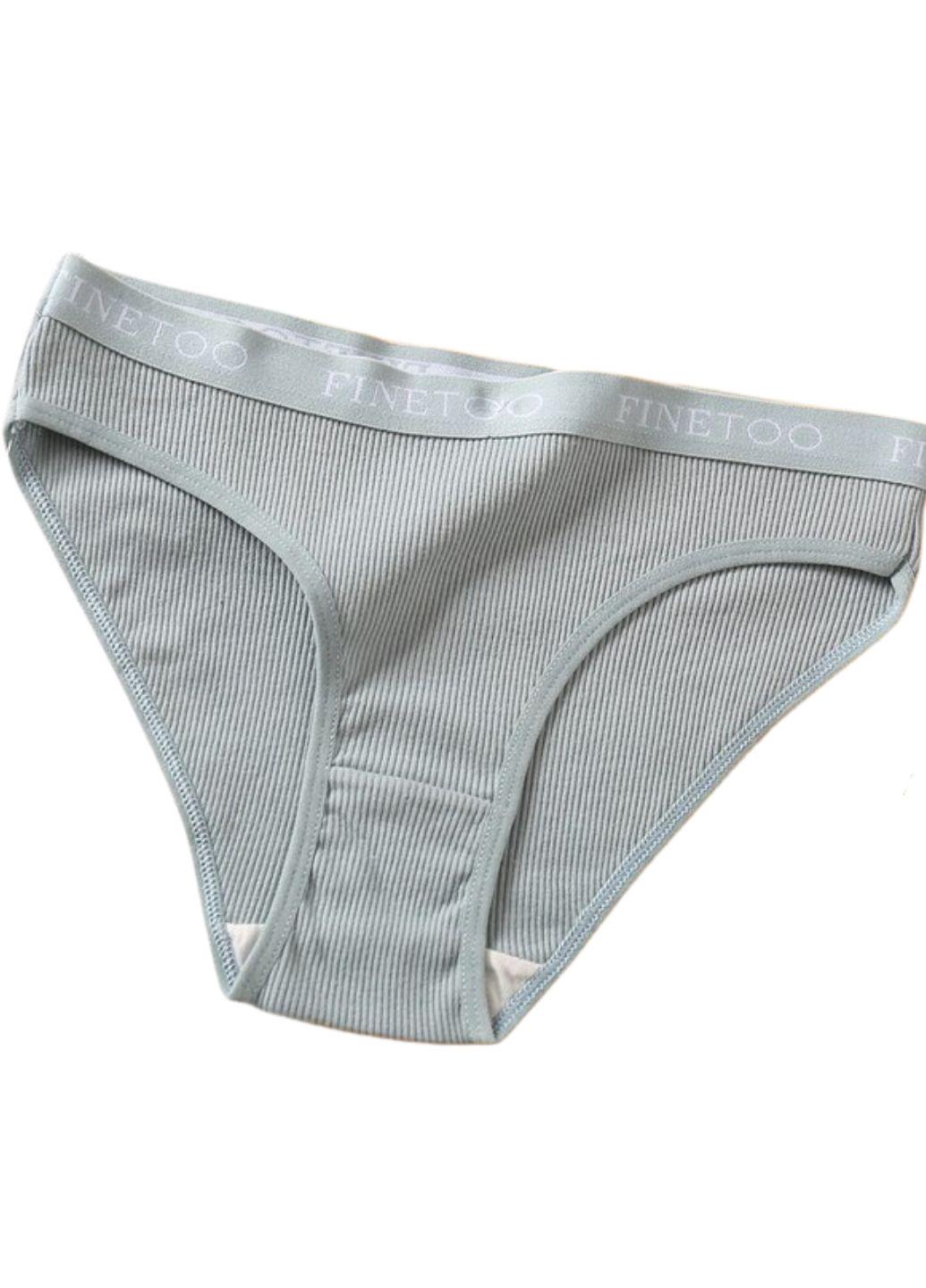 Трусики -слипы FINETOO из хлопка в рубчик с брендированной резинкой L р. 46 1 шт. Мятный