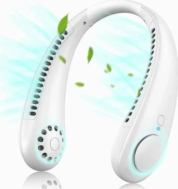 Вентилятор на шию портативний Neck Cooler з акумулятором 4000 mAh Білий (23645db3) - фото 8