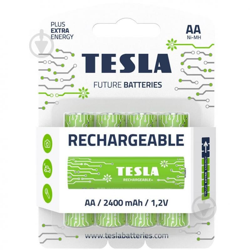 Батарейки акумуляторні TESLA AA GREEN+ RECHARGEABLE HR6 4 шт. (AA RECHARGEABLE+)