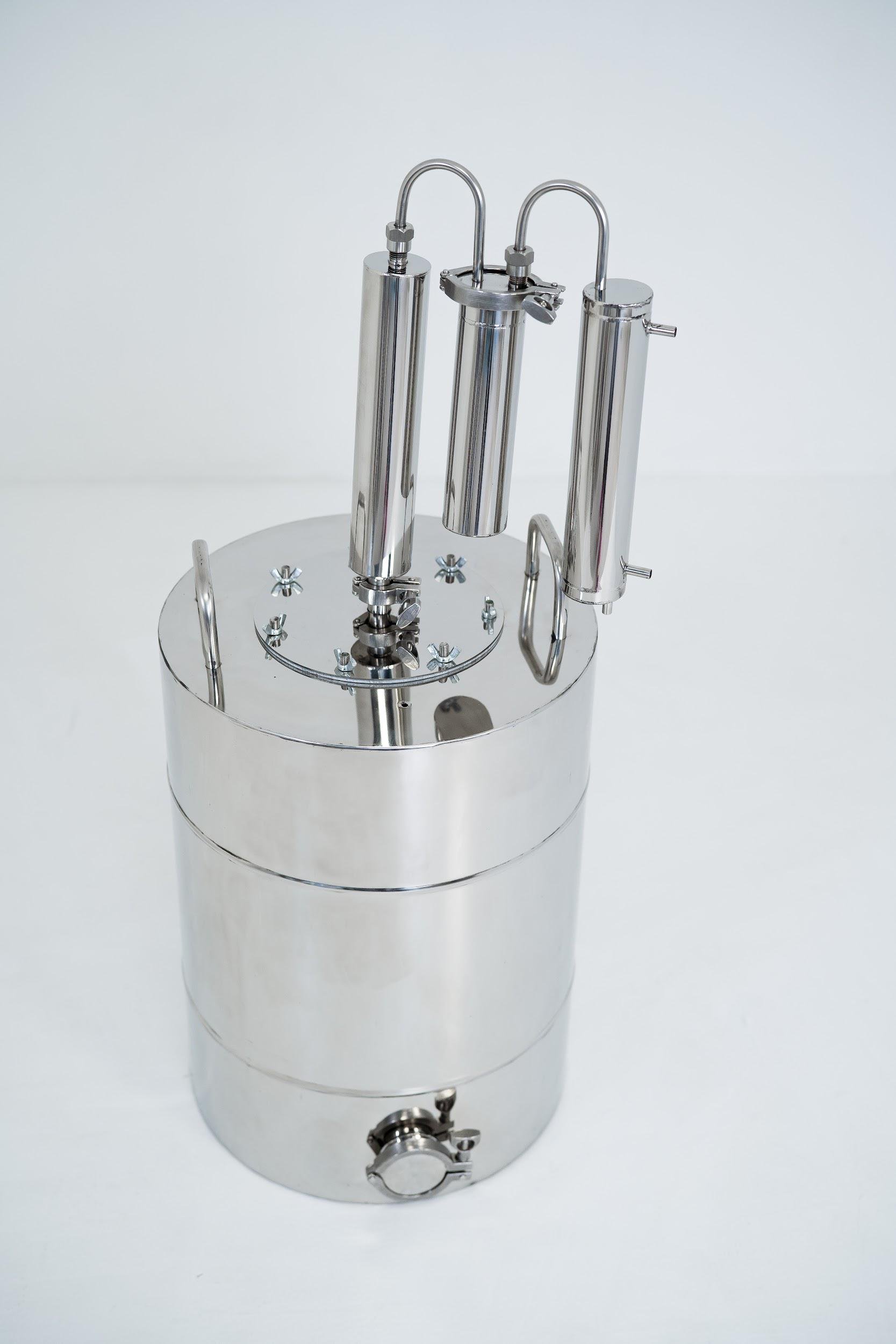 Аппарат дистилляционный Бимбер СТАНДАРТ электрический 3 кВт с двумя сухопарниками 50 л