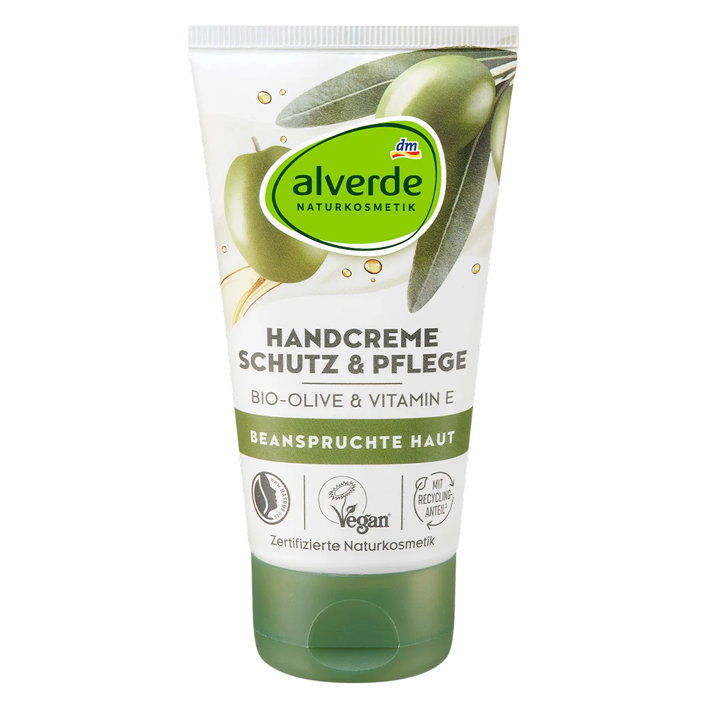 Крем для рук Alverde Naturkosmetik Schutz & Pflege с органическими оливками 75 мл