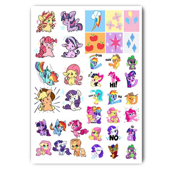 Стикеры наклейки Маленькие пони My Little Pony А4 лист (stik_027)