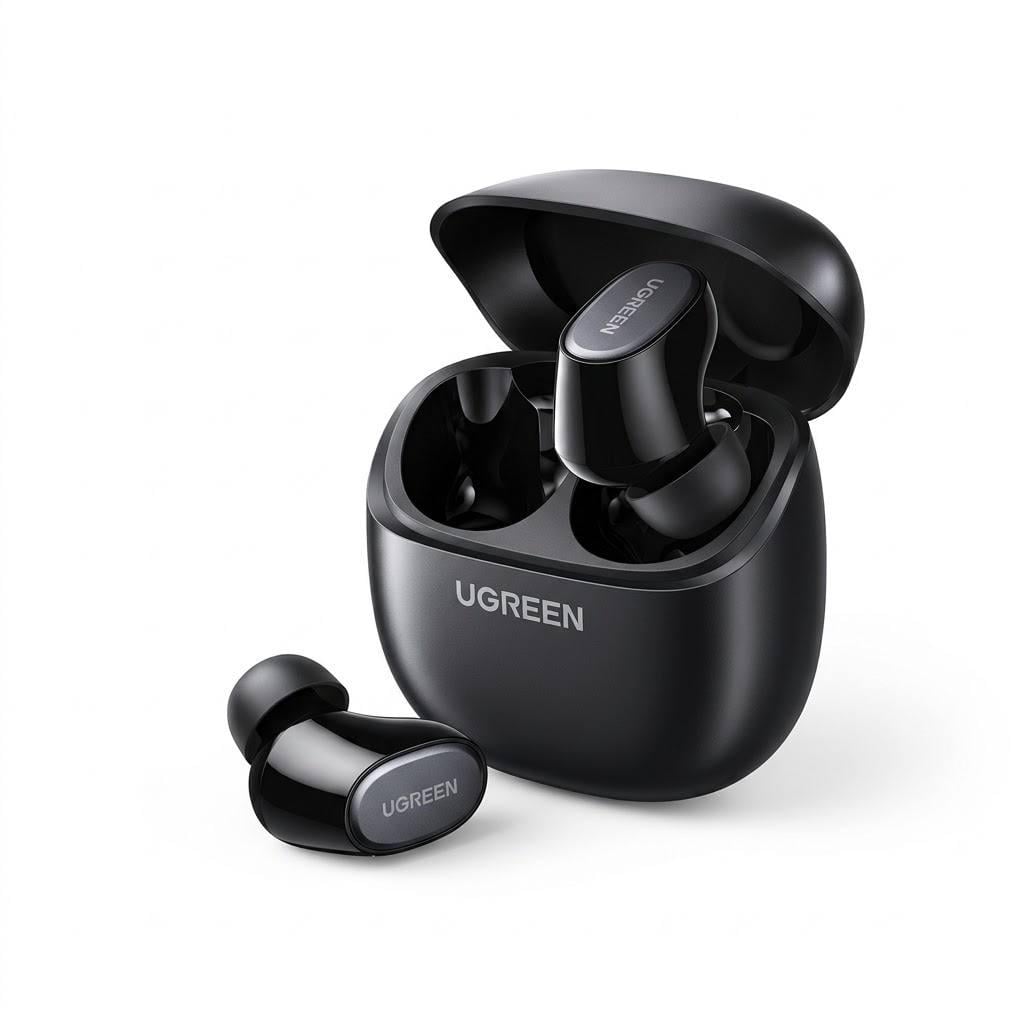 Наушники беспроводные UGREEN Dots WS220 TWS Bluetooth 6.0 до 35 часов работы/Spatial Audio/AI шумоподавления Black (0626)