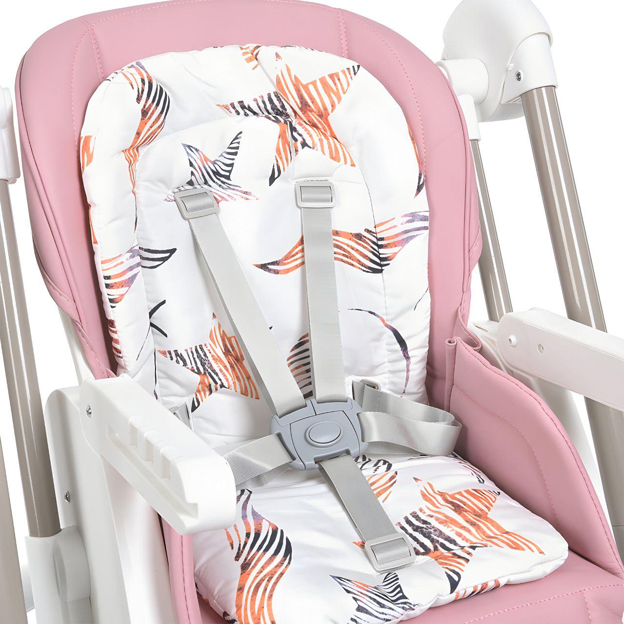 Стульчик для кормления Bambi M 5897 с функцией ручной укачивания Pink (23900635) - фото 8