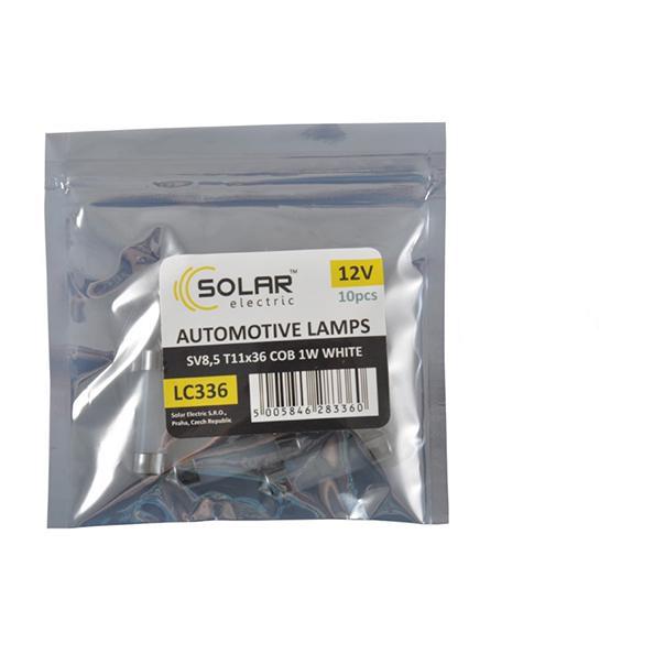 Автолампа LED Solar 12V SV8.5 T11x36 1COB 1W 10 шт. White