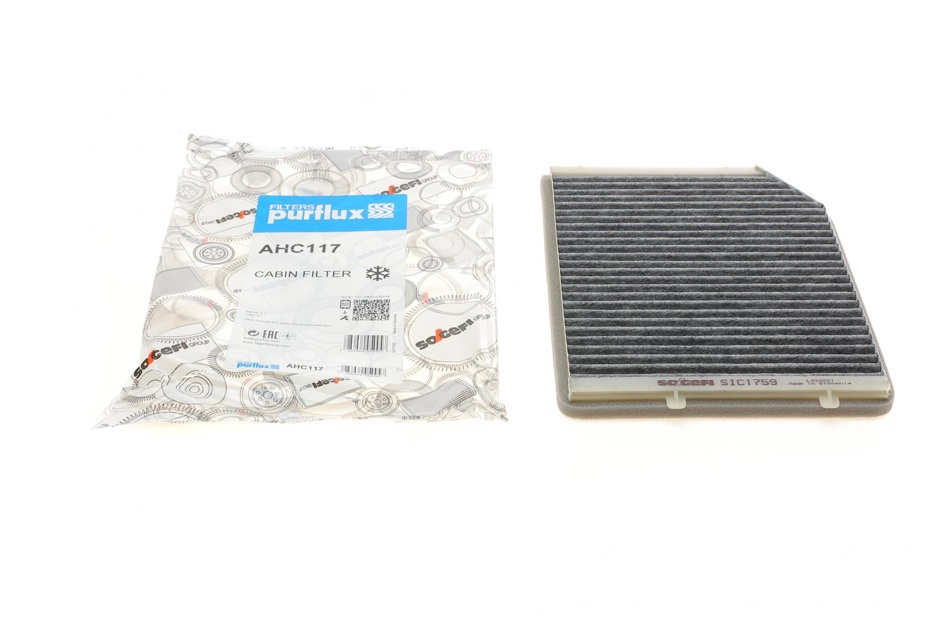 Фильтр салона PURFLUX для Renault LAguna I 95-01 угольный (AHC117)