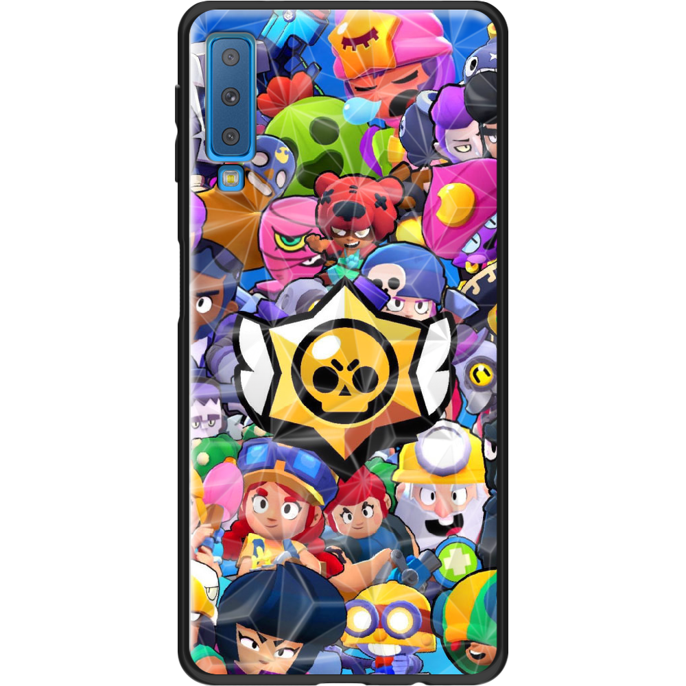 Чехол Boxface Samsung A750 Galaxy A7 2018 Brawl Stars Черный силикон с призмой (35481-up2389-37864)