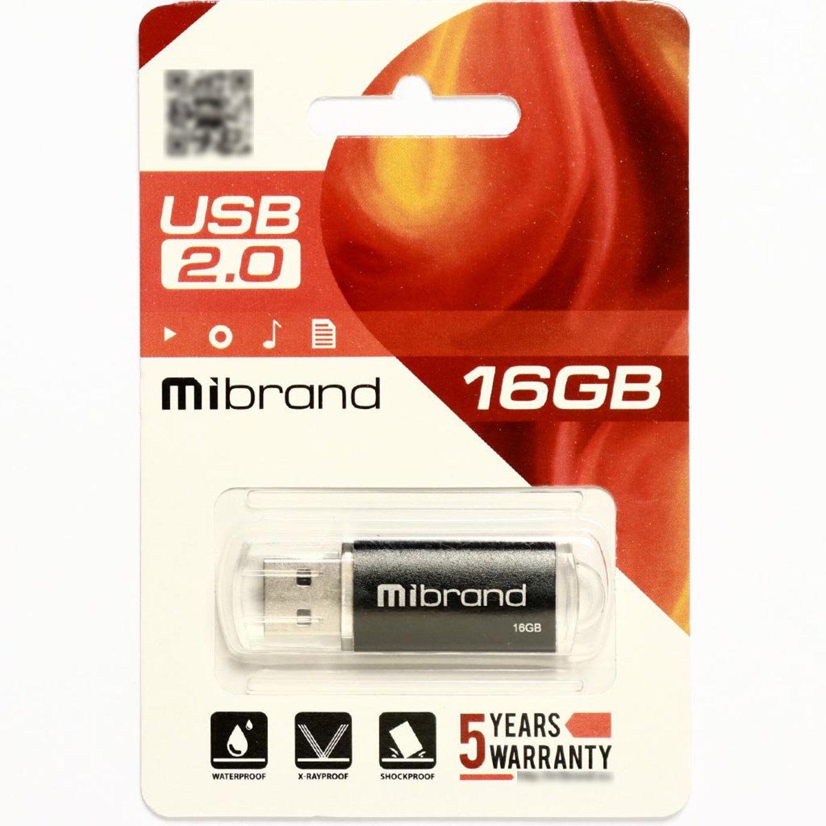 Флеш-накопичувач Mibrand USB 2.0 Cougar 16 Gb Black