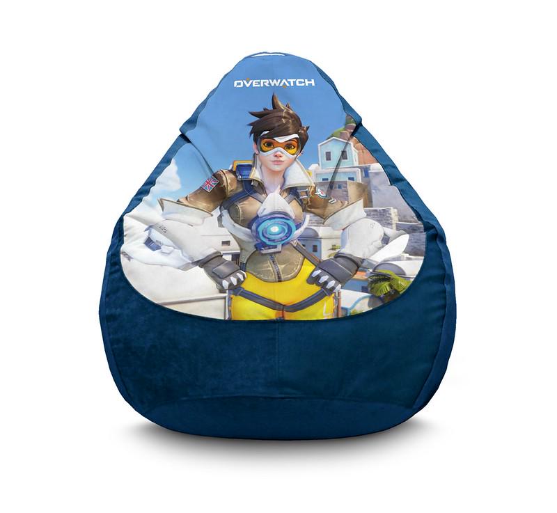 Кресло мешок iPuff Overwatch Tracer Флок XL 80x110 см Синий