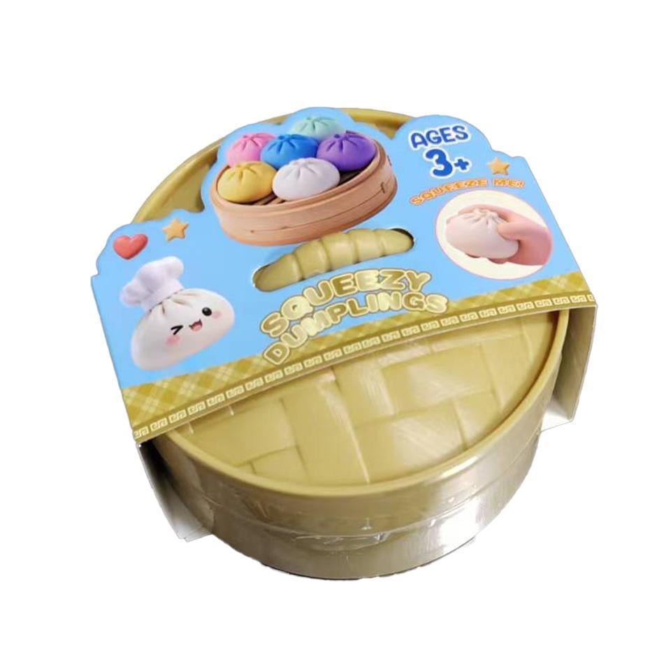 Игрушка мягкая антистресс сенсорная Squishy Dumpling сквиш булочка/пельмень/хинкали для детей и взрослых 5 см случайный цвет 1 шт. (f0006d69)