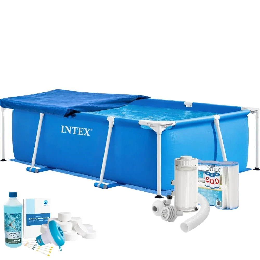 Бассейн каркасный Intex Metal Frame 28270 220х150х60 см с фильтром и аксессуарами Синий (147-9-28270-7 Max)