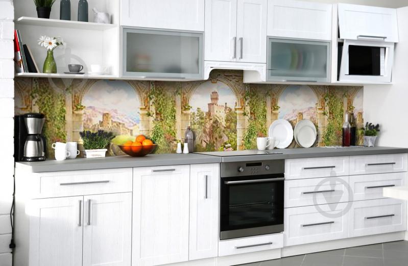 Скинали на кухню Zatarga «Замок на скалах» 600х2500 мм виниловая 3Д наклейка кухонный фартук самоклеящаяся Скинали на кухню Zatarga «Замок на скалах» 600х2500 мм виниловая 3Д наклейка кухонный фартук самоклеящаяся