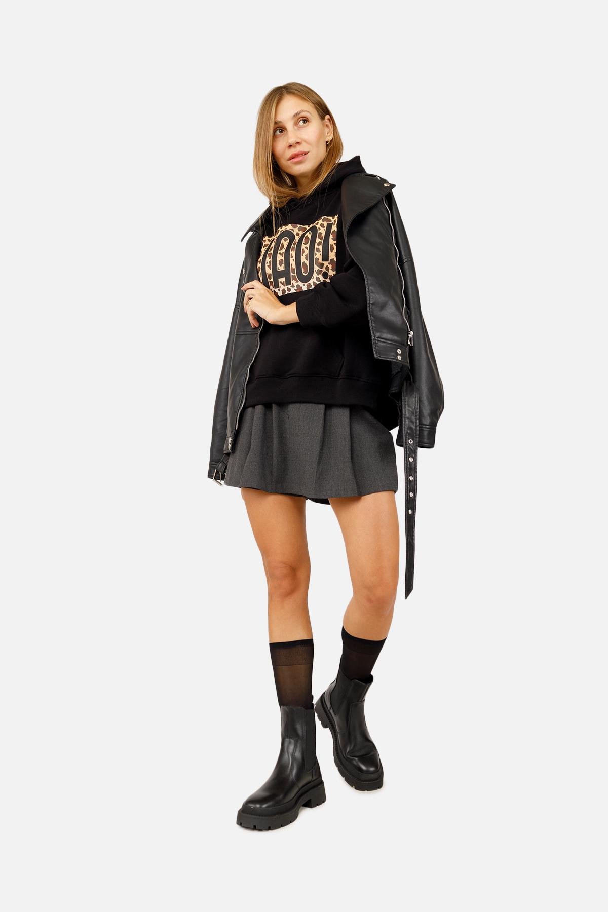 Худи женское ЦБ-00262503 р. 46 Черный (SKT001027030) - фото 4 Худи женское ЦБ-00262503 р. 46 Черный (SKT001027030) - фото 4