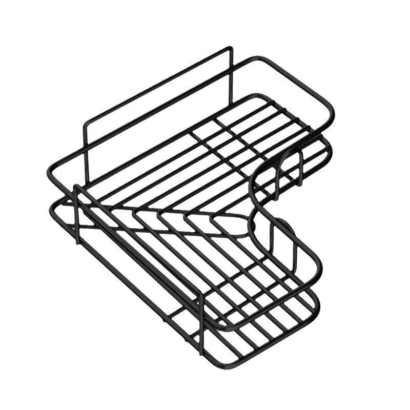 Полиця кутова підвісна металева самоклеюча Чорний (Е051477)