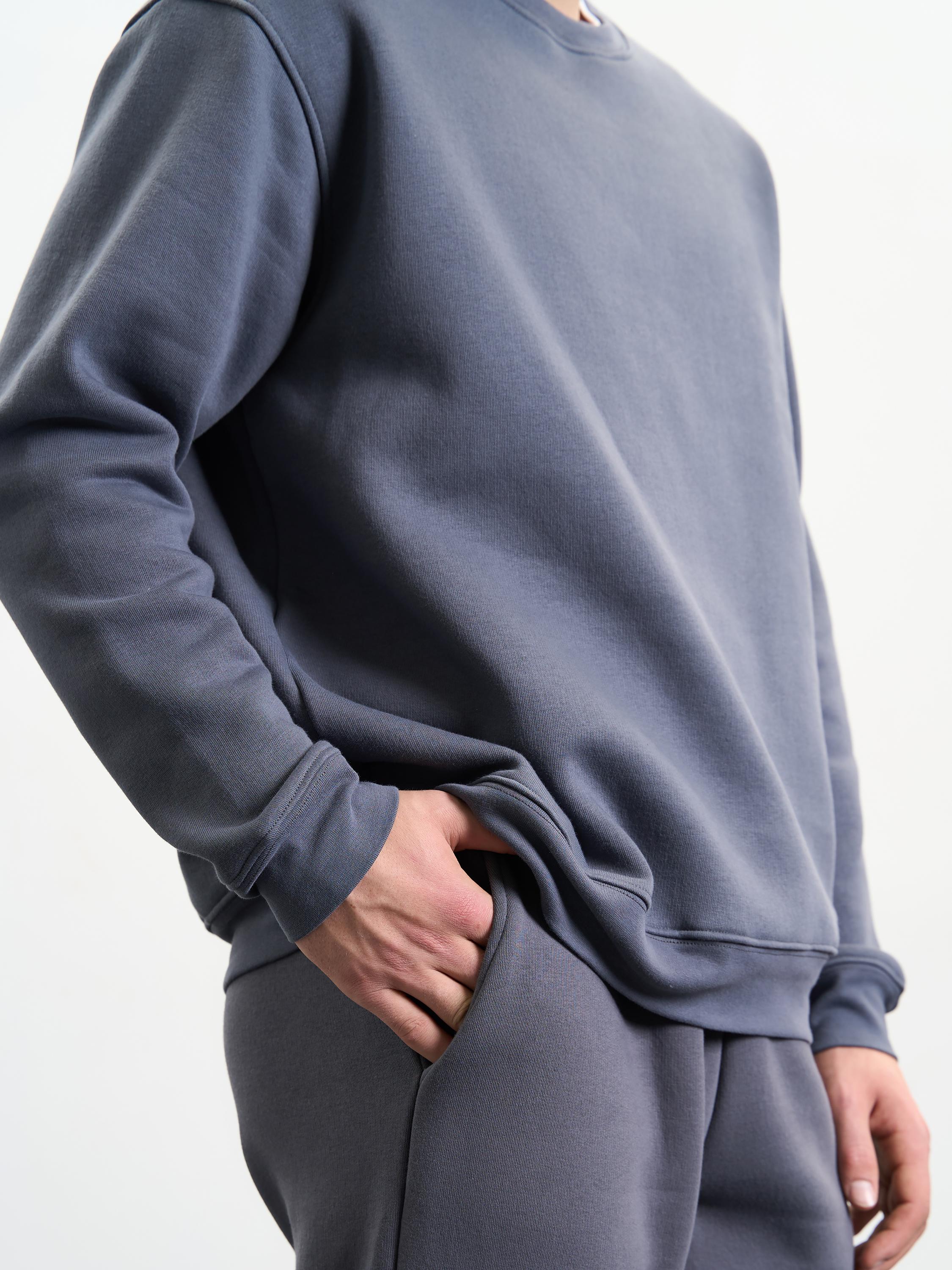 Свитшот мужской утепленный ROZA 240452 XS Выдержанный серый (4824005710971) - фото 4