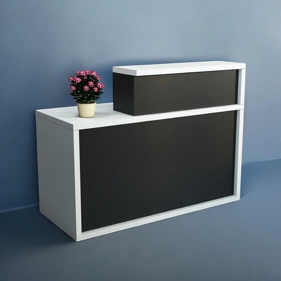 Стійка-ресепшн/4 Tobi Sho лівостороння для офісу/салону з підсвічуванням 1600х600х1050 мм Білий/Чорний (586768065) - фото 3