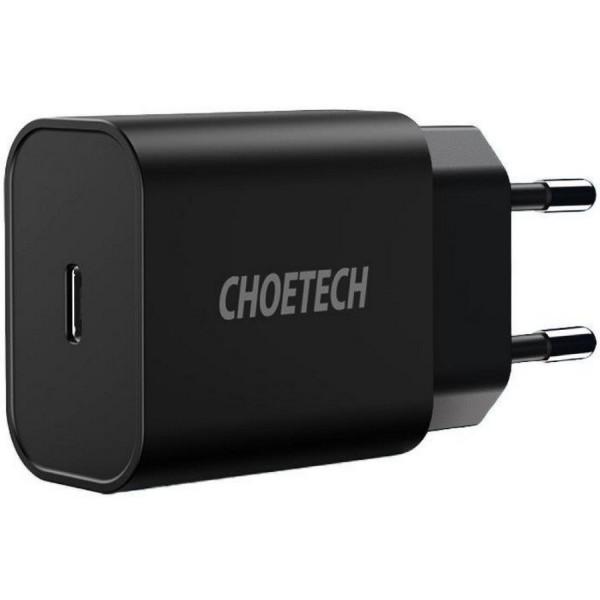 Зарядний адаптер Choetech Q5004-EU-BK USB-C 20 Вт Чорний (621730) - фото 2