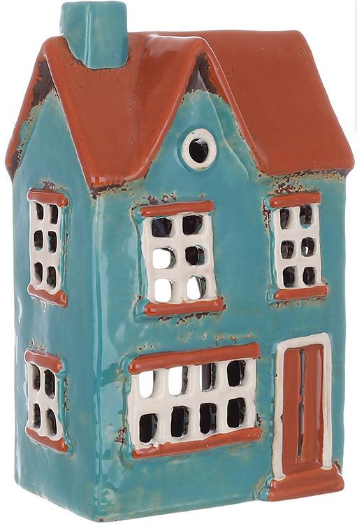 Подсвечник керамический декоративный Старый Город дом N3 11,5х7,5х18,5 см
