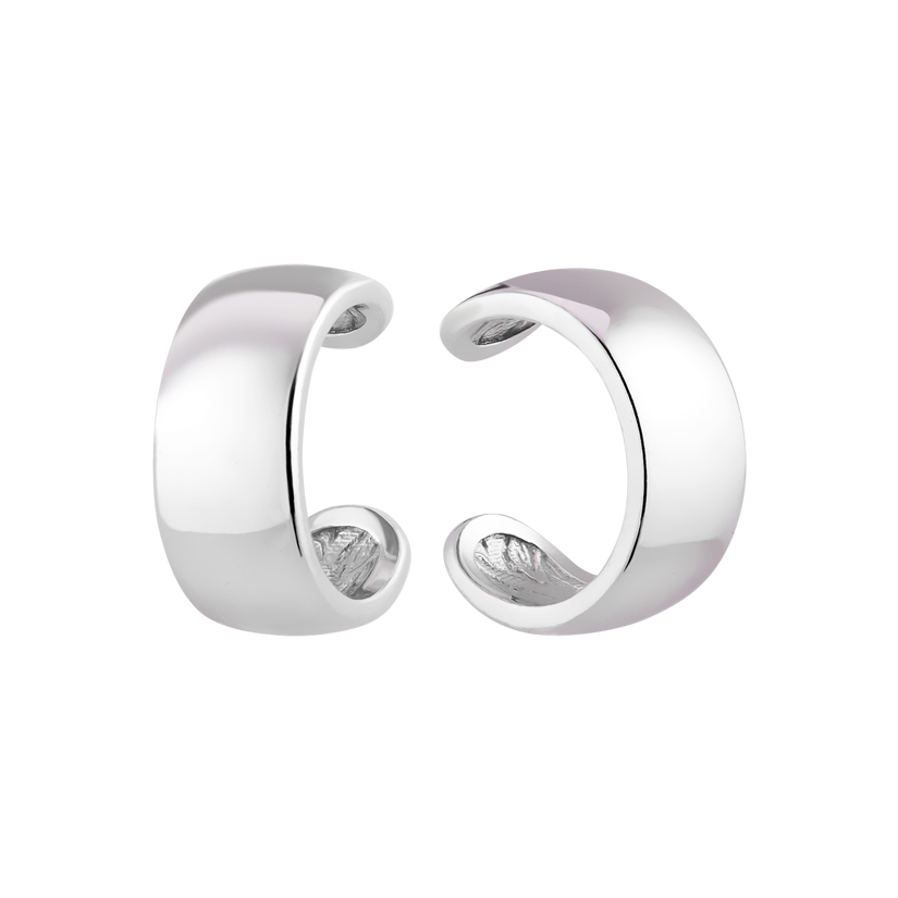 Серьга-каф серебряная Лаконичность без камней