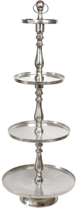Блюдо фуршетное стойка Amber 4 яруса Ø 25/Ø 35/Ø 45/Ø 56х146 см Серебристый (32326426)
