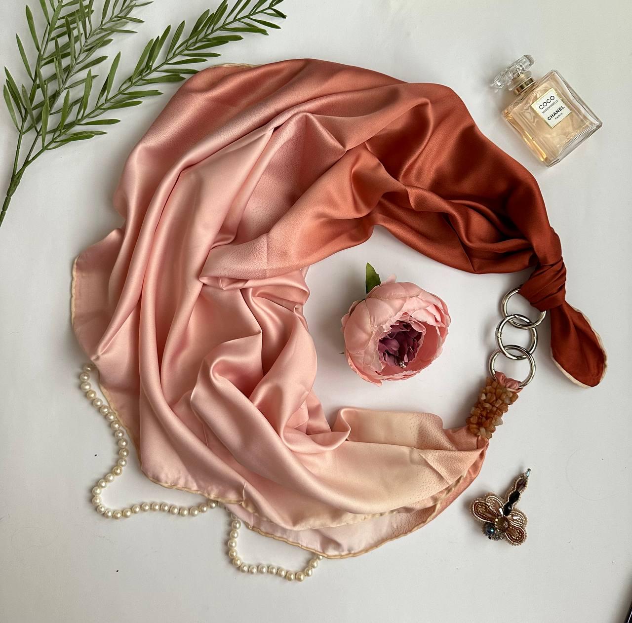 Хустка My Scarf хмаринки прикрашена натуральним каменем 90х90 см (11439998)