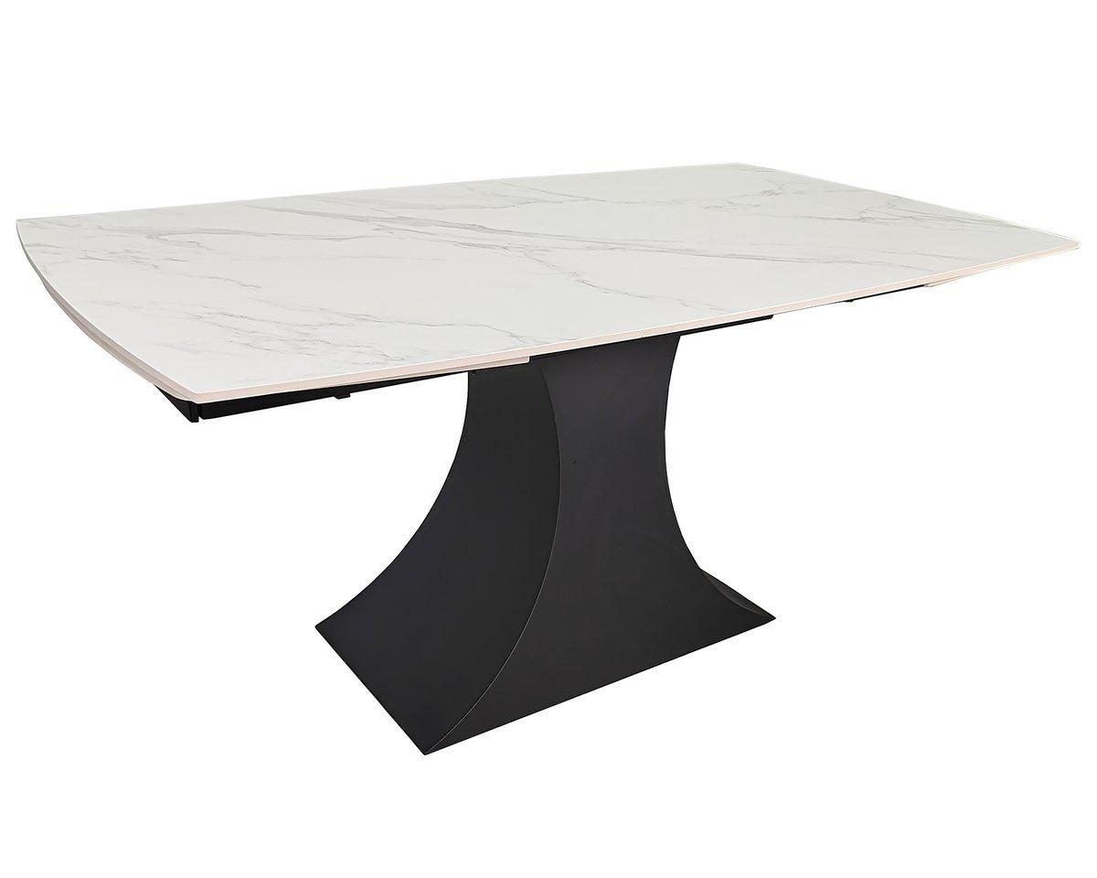 Обеденный стол раскладной Intarsio GILBERT CERAMIC 160-240х90 см Белый матовый/Черный (GILBERT160) Обеденный стол раскладной Intarsio GILBERT CERAMIC 160-240х90 см Белый матовый/Черный (GILBERT160)