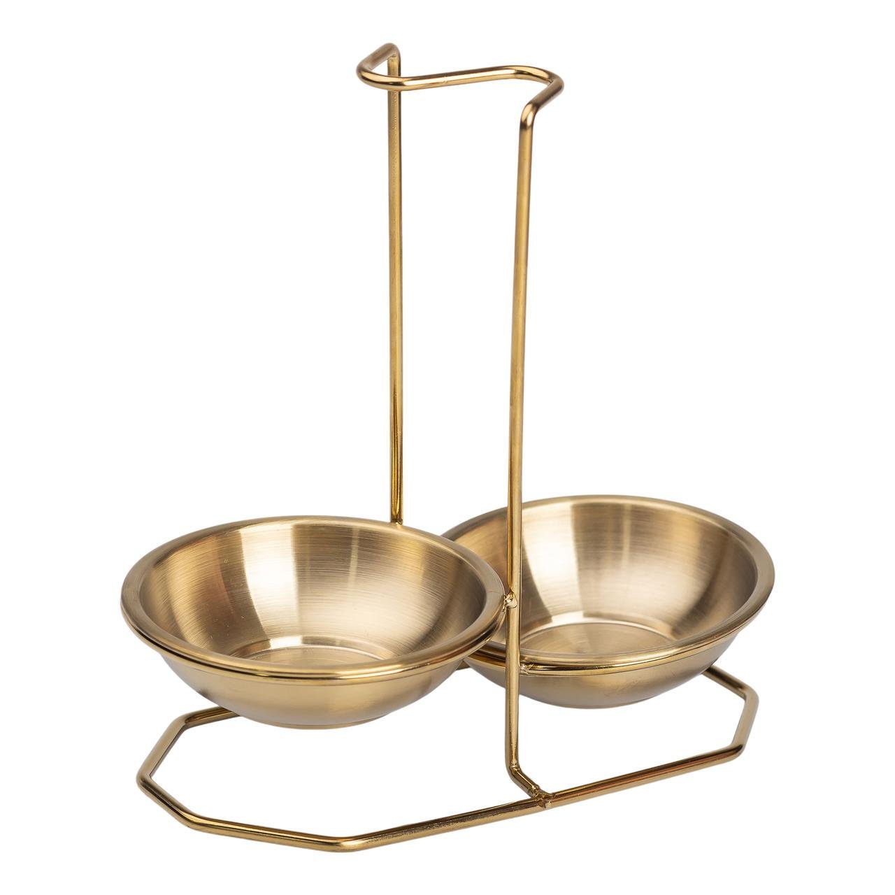 Підставка вертикальна для половника або ложок на 2 секції 20x12,5x19,5 см Золотий (25905614) - фото 3 Підставка вертикальна для половника або ложок на 2 секції 20x12,5x19,5 см Золотий (25905614) - фото 3