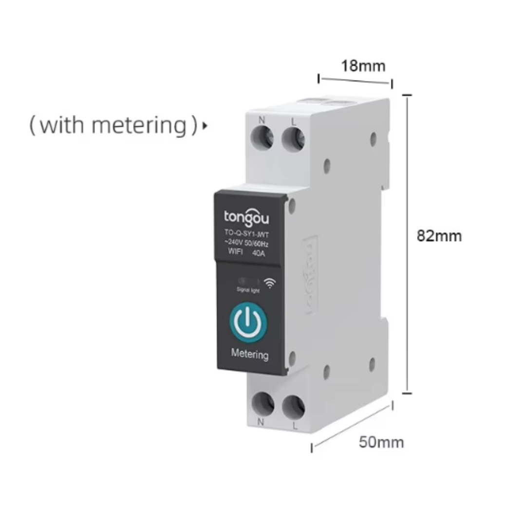 Розумне реле однофазне WiFi Tuya Tongou TO-Q-SY1 63А з функцією моніторингу параметрів мережі - фото 2