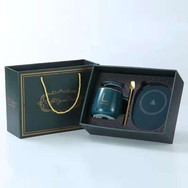 Чашка керамічна подарункова з USB-підігрівом 350 мл Зелений (ДИ-80)