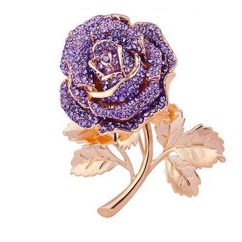 Брошка позолочена Brooch Rose сертифікат