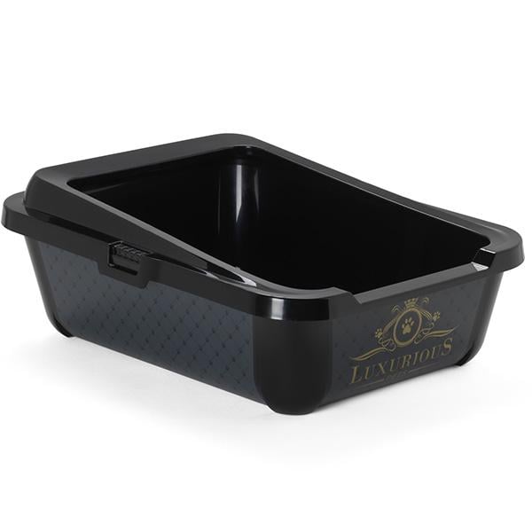 Туалет з бортиком для котів Moderna Hercules Luxurious 51х39х19 см Чорний (K162015AA)