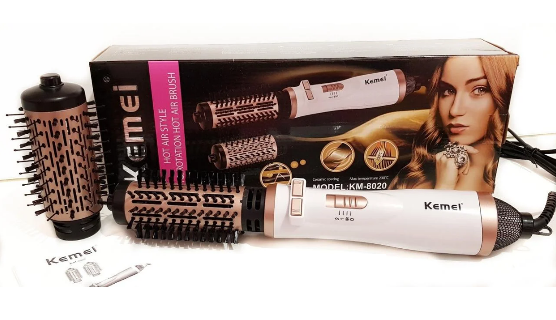 Фен-щітка стайлер Kemei KM-8020 для укладання волосся 2в1
