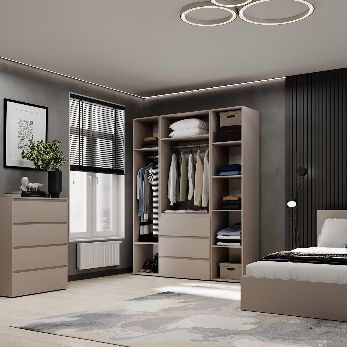 Шкаф распашной комбинированный ART IN HEAD №1 Light 1600x500x2200 мм Кашемир (GALTK0114000000) - фото 3