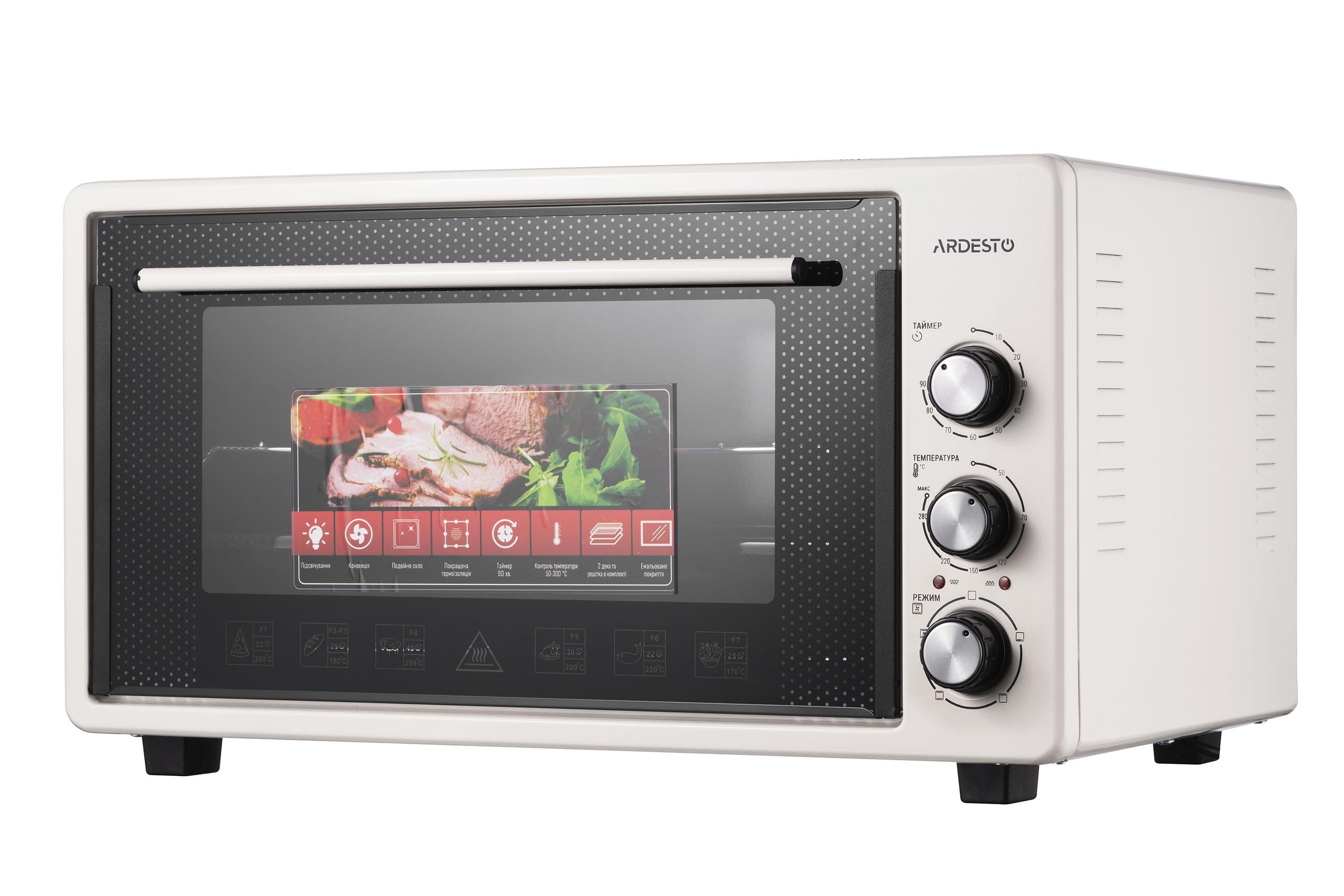 Электрическая печь ARDESTO MEO-S50FBG 50 л 1600 Вт с конвекцией Бежевый.