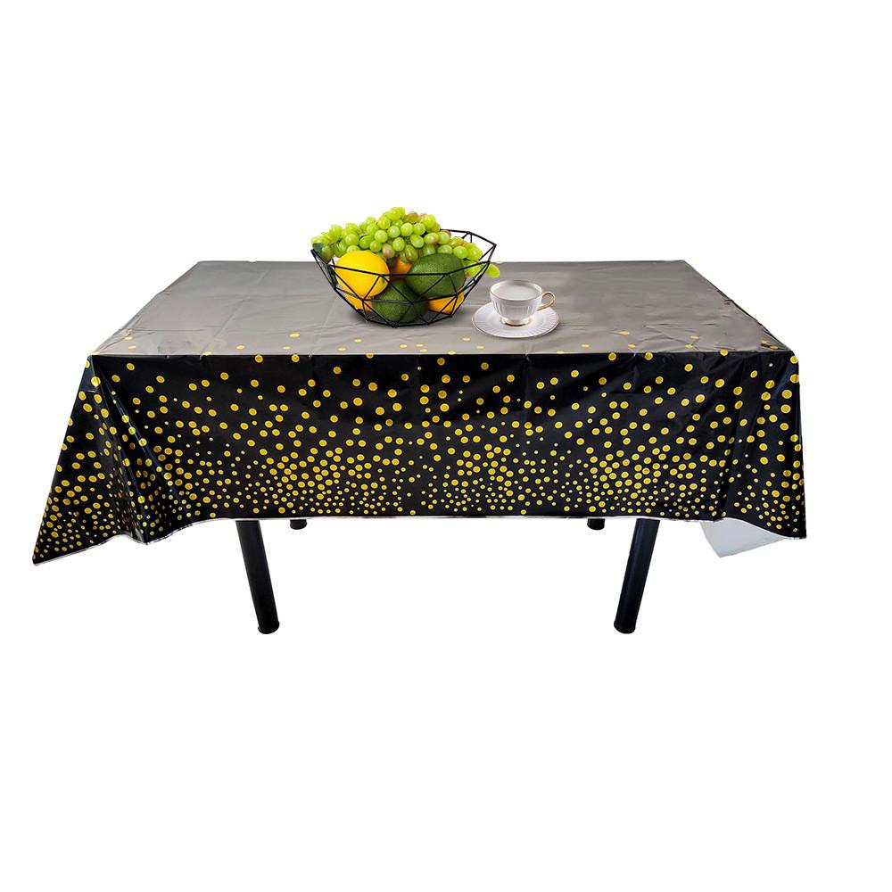 Скатерть клеенка из фольги 274x137 см Черно-золотистый (Е23-202) - фото 6 Скатерть клеенка из фольги 274x137 см Черно-золотистый (Е23-202) - фото 6