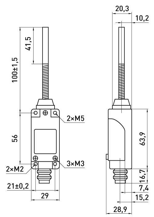 Выключатель концевой E.NEXT e.limitswitch.10 1NO+1NC с металлическим концом 5A 230 V (s0070014) - фото 2