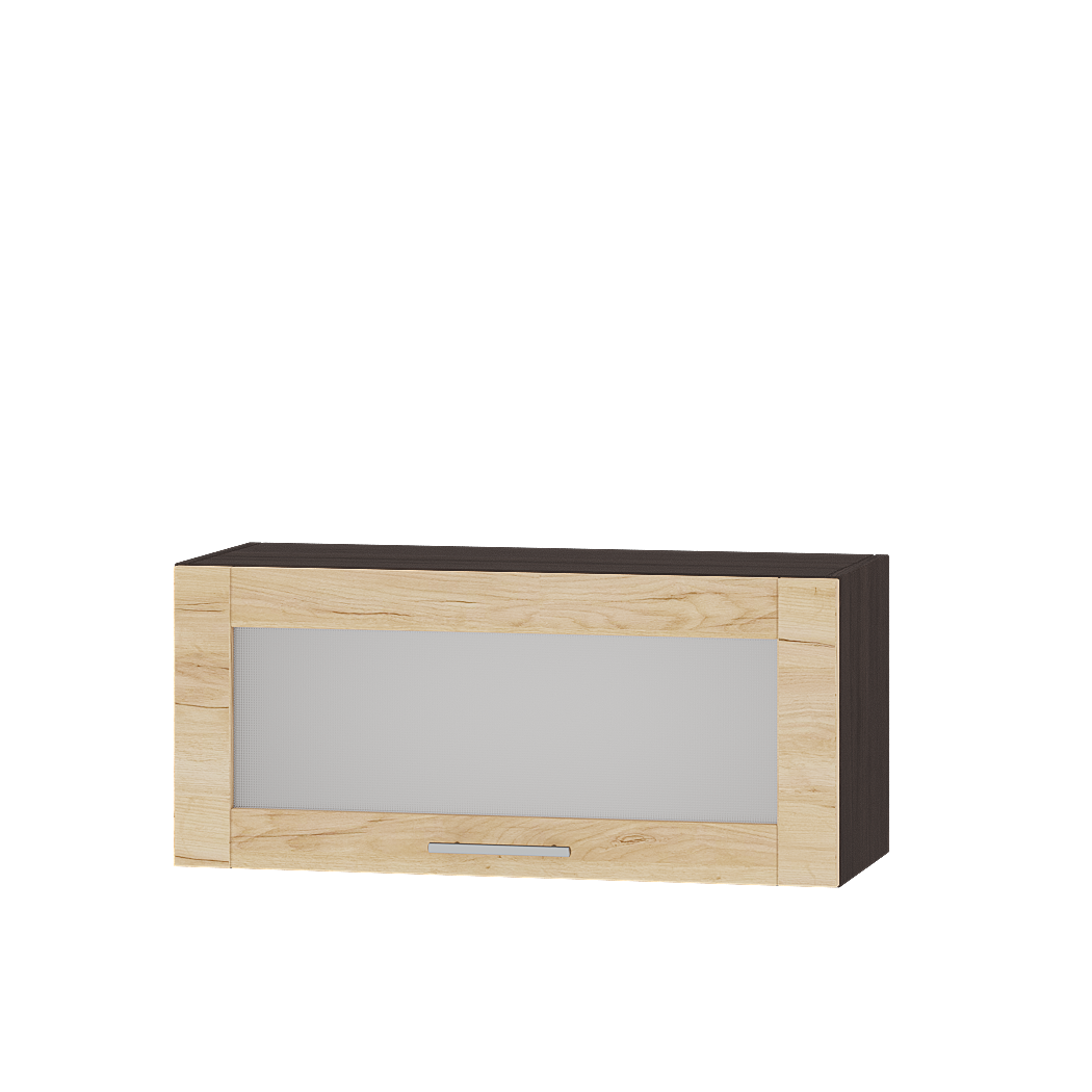 Шкаф верхний Эверест Оптима модуль Верх витрина ВВ09-800 80х30х36 см Дуб крафт золотой/Венге темный (08734)