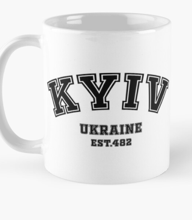 Чашка керамічна з принтом "Kyiv Ukraine Est 482" 330 мл Білий (УКР360Ч)