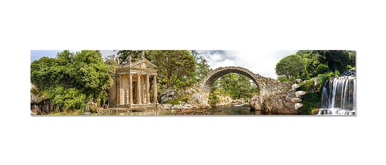 Кухонний фартух Античний край/Арка/Водоспад із самоклеючої вінілової плівки 60х300 см Зелений