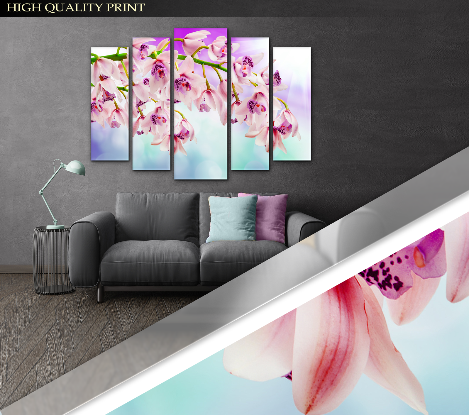 Картина модульная Орхидея 115х170 см (Art-265_5) - фото 3 Картина модульная Орхидея 115х170 см (Art-265_5) - фото 3