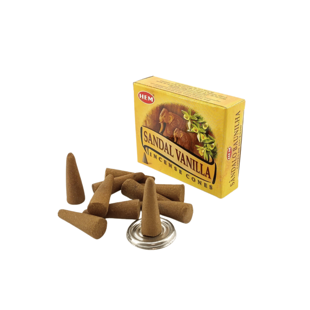 Конусы ароматические Hem Sandal Vanilla Сандал и Ваниль с подставкой 10 шт. (8901810489332)