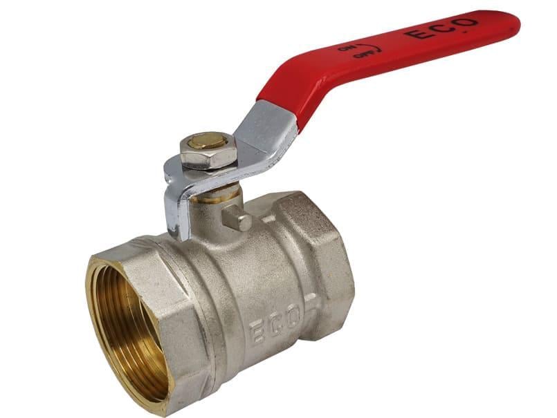 Кран шаровой Eco 1 1/2" ВВ ручка красный никель (RS-ST-BHE5) Кран шаровой Eco 1 1/2" ВВ ручка красный никель (RS-ST-BHE5)