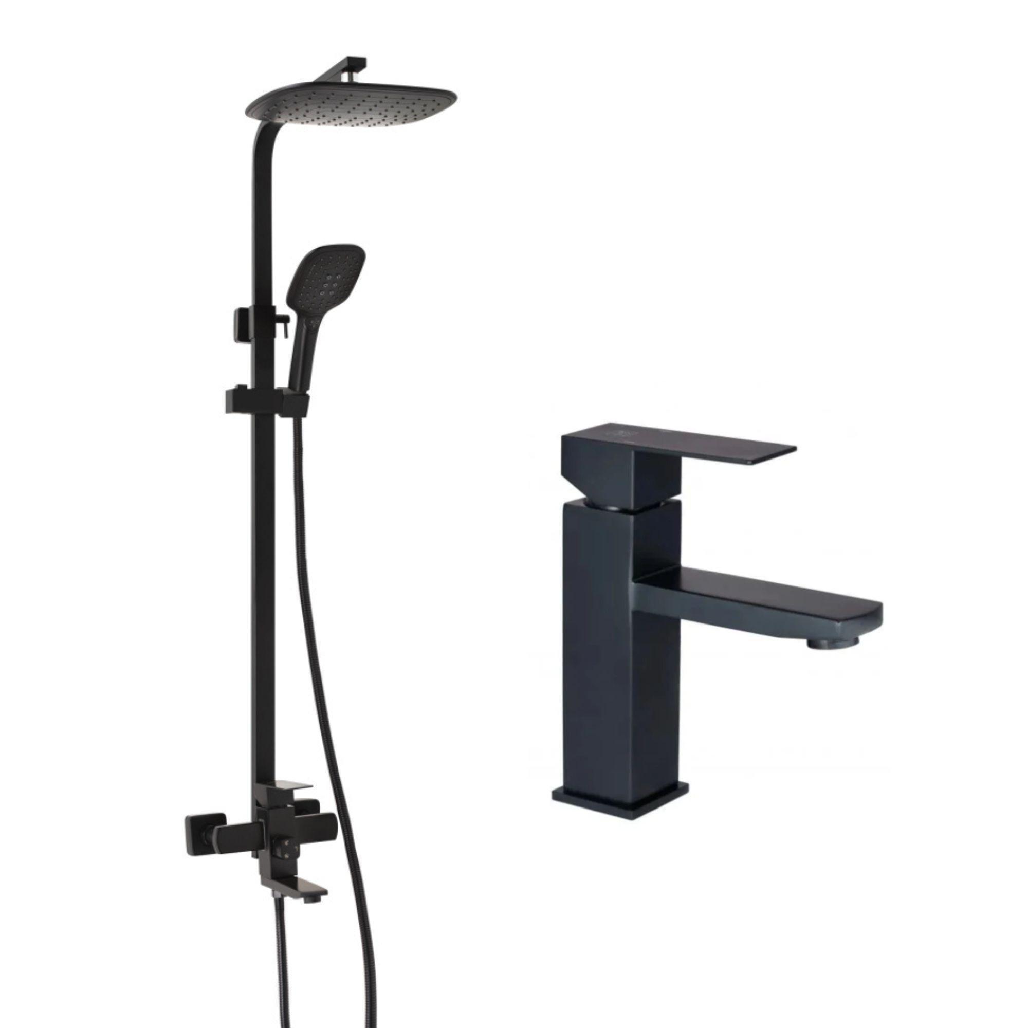 Набір змішувачів для ванни Lidz Kubis 10 30 105А+001F Black (SD00052244)