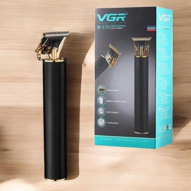 Тример для стрижки волосся/бороди/усів VGR V-179 з насадками (0104) - фото 2 Тример для стрижки волосся/бороди/усів VGR V-179 з насадками (0104) - фото 2