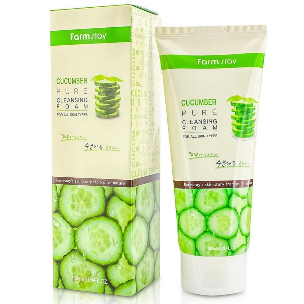 Пінка для вмивання обличчя Farmstay Cucumber Pure Cleansing Foam з огірковим екстрактом 180 мл (8809480771163)