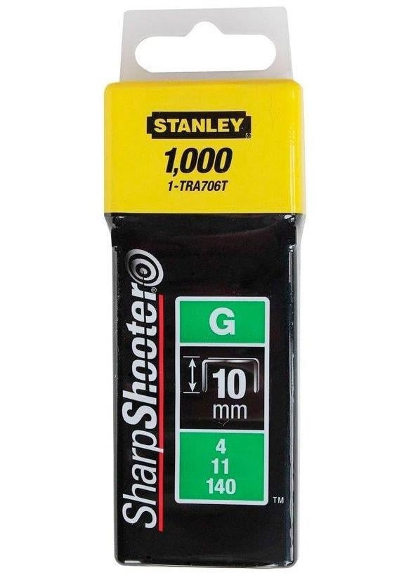 Скобы для степлера Stanley Light Duty тип G 10 мм 1000 шт (1-TRA706T)