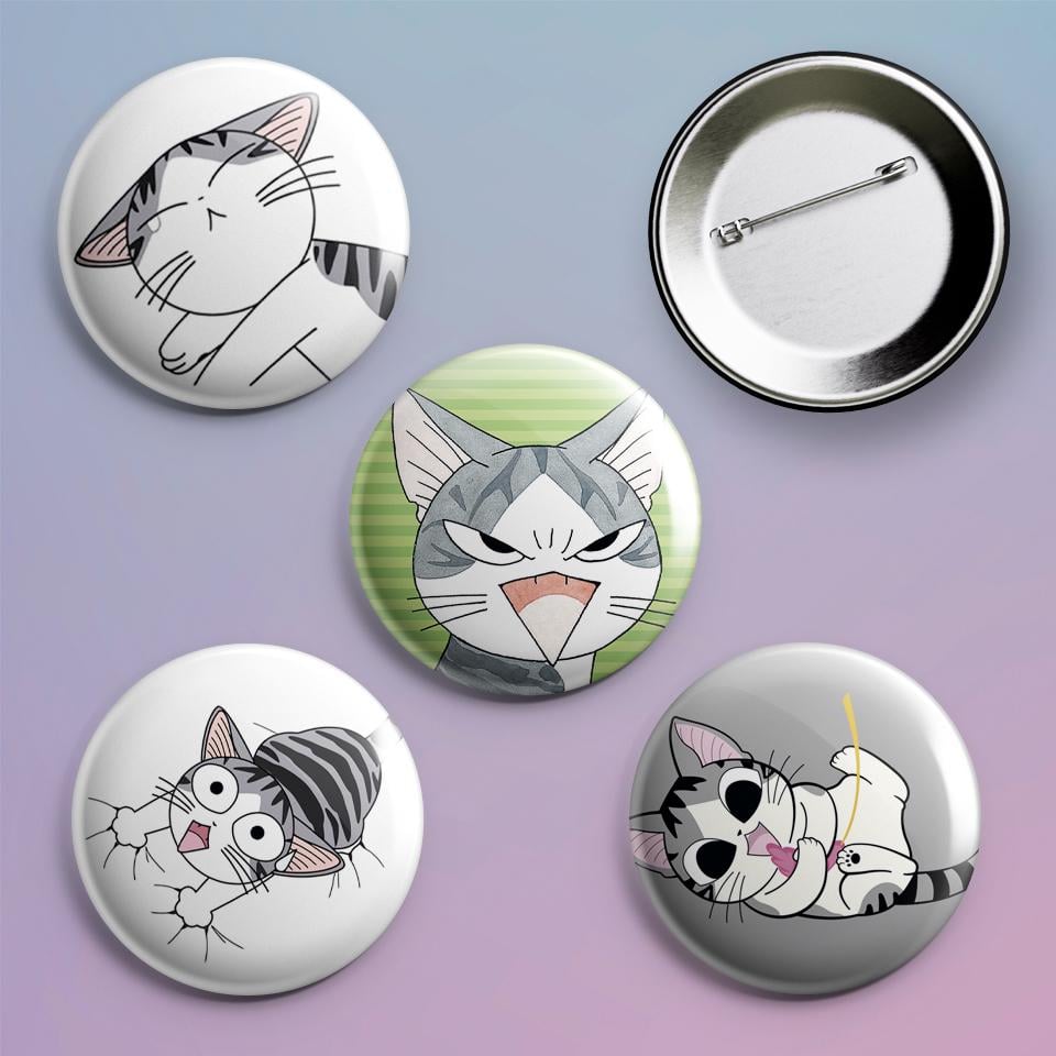 Значки на рюкзак з принтом аніме Милий будинок Chi Chi's Sweet Home 4 шт.