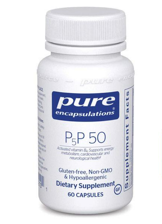 Пірідоксин Pure Encapsulations P5P 50 vitamin B6 gluten free 60 Caps (PE-00210)