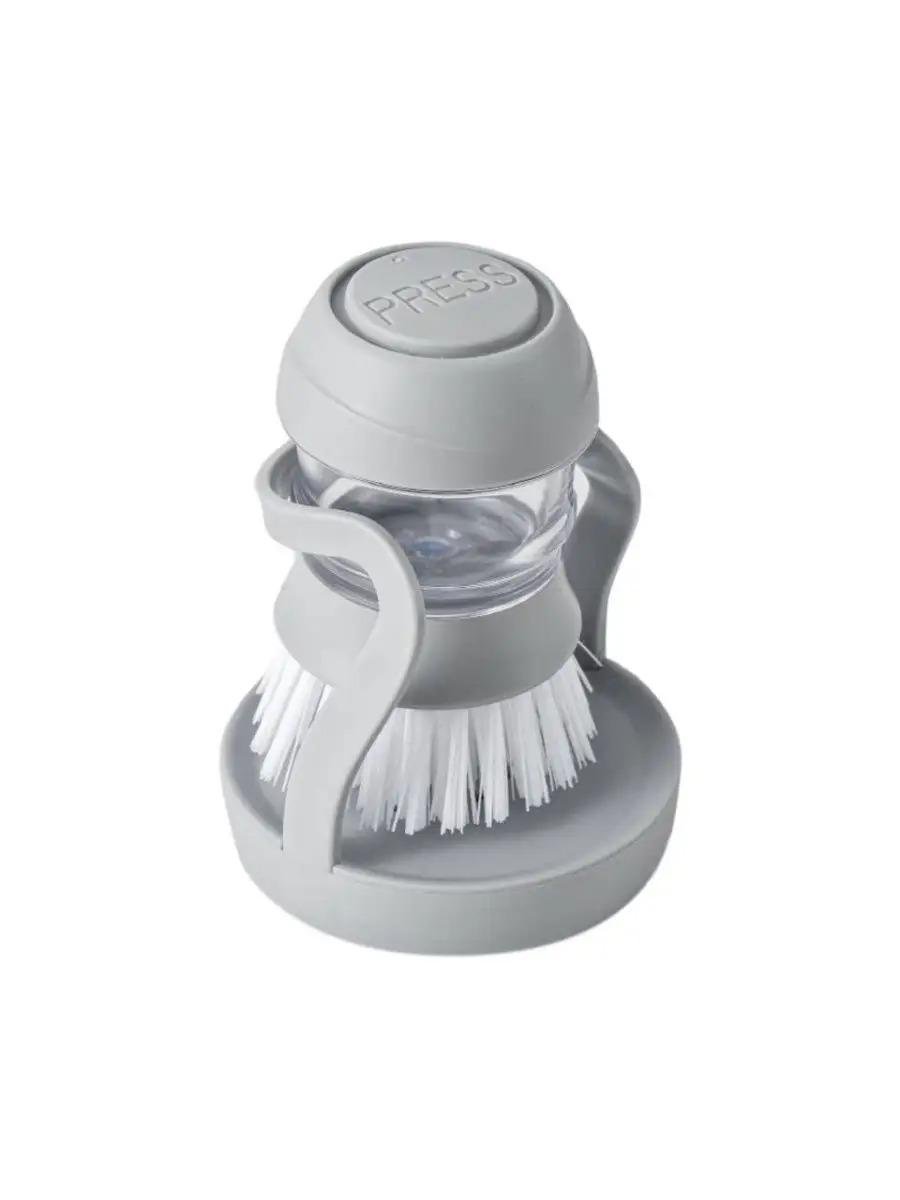 Щітка для миття посуду Adama з дозатором на підставці Сірий (98745)