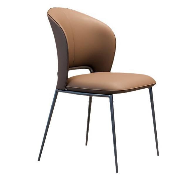 Кухонный стул RIAS DSF-136 с широкой спинкой и металлическим каркасом Brown (3_07708)